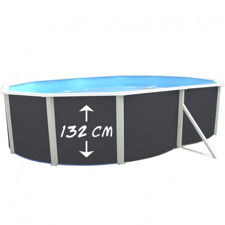 Piscinas Desmontables Grandes Ovaladas ANTRACITA PRESTIGIO 132